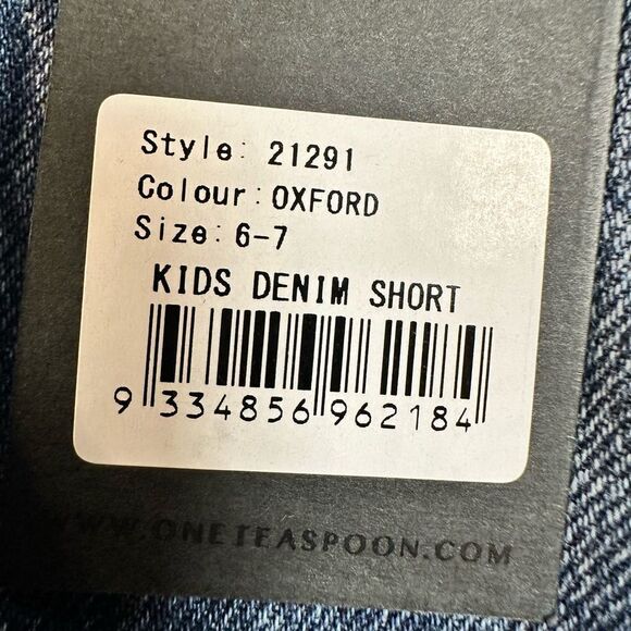NWT One Teaspoon Kids Boys Denim Distressed Shorts Oxford Blue   - 6/7 - Picture 3 of 5